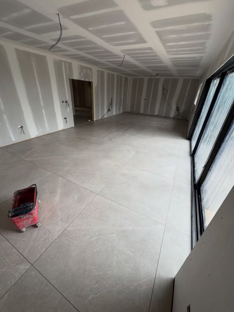 Porcelain tile flooring